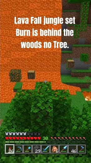 Jungle has exit Lava Fall Burn it behind the Woods no Tree | Minecraft
