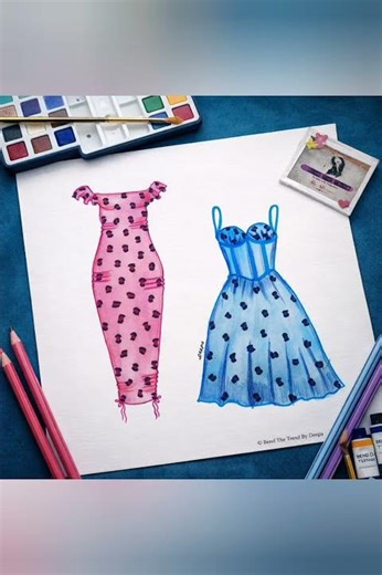 Why Polka Dots Never Go Out of Style 😱 From Sketch to Stunning Outfit! #artreels #couture