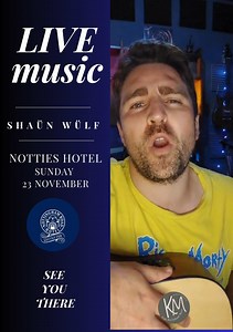 From festival fields to Notties Hotel, Shaün Wülf continues to captivate audiences across South Africa. Fresh from Oppikoppi and Splashy Fen stages, he brings a refined, soul-driven performance you’ll want to experience firsthand. Date: Sunday, 23 November Time: 12h30 - 15h30 To book a table please call us on: 033 266 6151 #LiveMusicVibes #KZNEvents #NottiesVibes #NottiesFun #MidlandsMagic #LiveMusicSundays | Nottingham Road Hotel