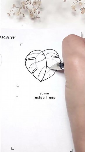 Tropical leaf easy drawing tutorial 🍃