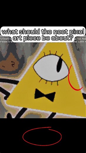 I made a pixel art of Bill's Gravity Falls in Minecraft.