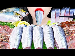 ASMR RAW SEAFOOD *GIZZARD SHAD* 통전어회 먹방 EATING SOUNDS MUKBANG KOREAN コノシロ 가을전어 해산물