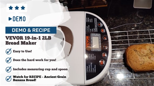Watch VEVOR Bread Maker Demo and Recipe Ancient Grain Banana Bread on Amazon Live