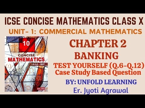 ICSE CONCISE MATHEMATICS CLASS 10 2026-27 || 2. Banking || Test Yourself part 2 #maths #icsemaths