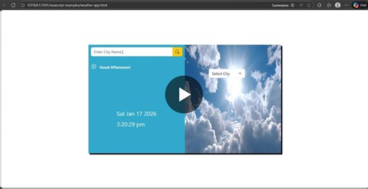 Interactive Weather Widget with OpenWeather API JavaScript | Soumya Ranjan Shatapathy posted on the topic | LinkedIn