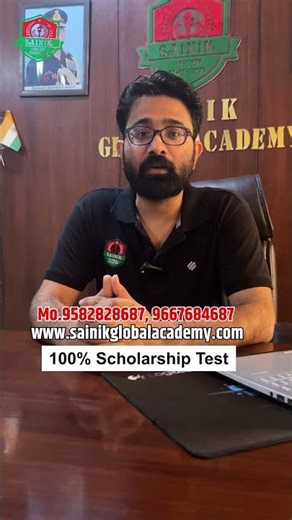 100% Scholarship Test 🔥 | Sainik School & Military School | Sainik Global Academy