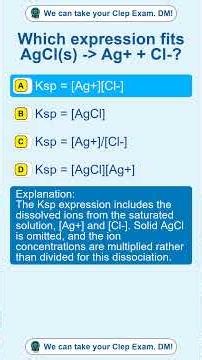 CLEP Chemistry Ksp Solubility