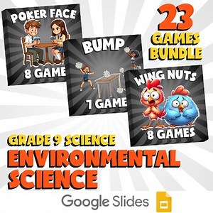 23 No Prep Science Games Bundle B - Environmental Science - Grade 9 Review