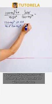 Simplifying Complex Fractions: Mastering ((5x+4y)³·7x·3xy)/(45y·x²·(5x+4y)²) #Math #ExponentsRules