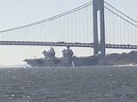 UK's largest warship HMS Queen Elizabeth enters New York City harbor