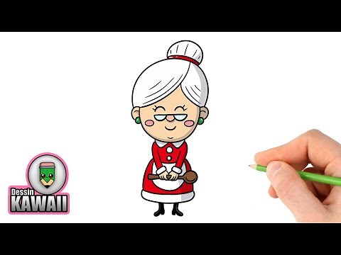 How to draw Mrs Claus