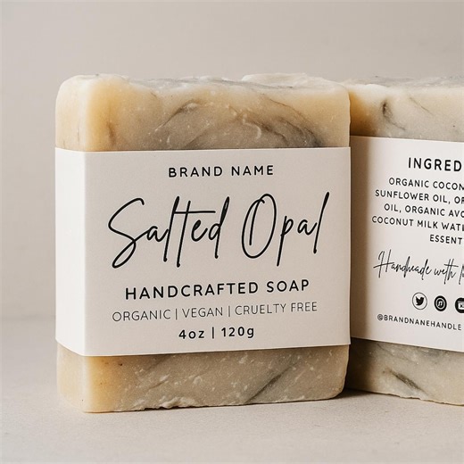 Editable Soap Label Template | Printable Soap Belly Band Wrap | Handmade Soap Packaging | Canva Label Template Stickers Printable Template - Etsy