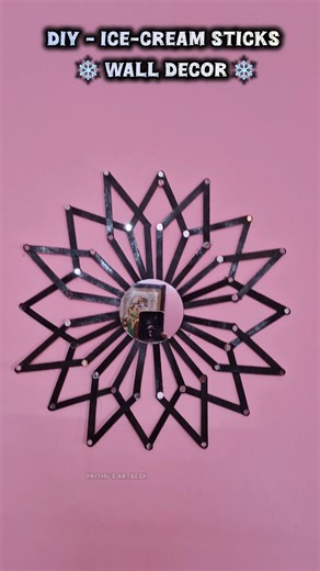 DIY Ice-Cream Stick Wall Decor with Mirror | Easy Craft Idea #diy #walldecor