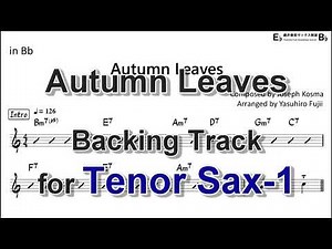Autumn Leaves - Backing Track with Sheet Music (Take-1, Revised)
