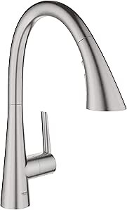 Grohe 32298DC2 Zedra Single-Handle Pull Down Triple Spray Kitchen Faucet in Supersteel