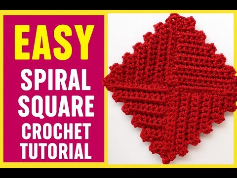 Easy Spiral Square Crochet Tutorial Beginner-Friendly Pattern