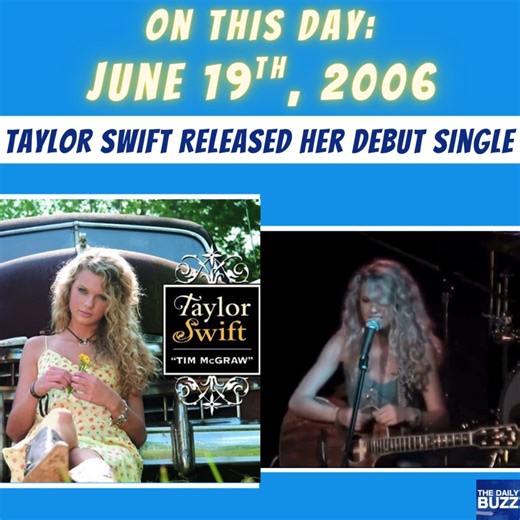 #OnThisDay in 2006... #TaylorSwift released her debut song, 'Tim McGraw!' It was the lead single from her self-titled debut album. Taylor wrote the song during her freshman year of high school, knowing that she and her senior boyfriend would break up at the end of the year when he left for college. The single peaked at #6 on the Billboard Hot Country chart... and the rest is history! #19YearsOfTaylorSwift | The Daily Buzz