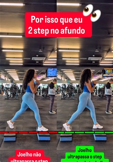 Muita gente faz o afundo com 2 steps igual ao movimento do lado esquerdo. 👀 Mas quando você usa o step, o objetivo é aumentar a amplitude do movimento e intensificar o trabalho do glúteo. Se esse é o seu objetivo, então bora fazer da forma correta. ✅ Pequenos ajustes na execução fazem toda a diferença no resultado do treino. Salva esse vídeo para testar no seu treino depois. 🔥 E se você quer treinar com estratégia e ter resultados de verdade, no link da bio tem minha consultoria de treino e di