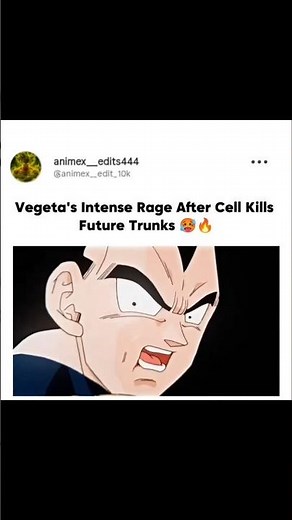 🥶Vegeta's INTENSE RAGE After Cell Kills Future Trunks 😭🔥 | DBZ Emotional Scene #shorts
