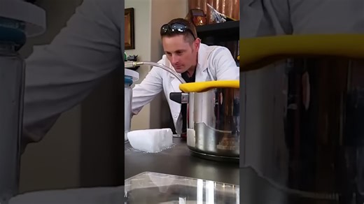 Observing what happens to dry ice in a vacuum chamber