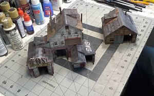 旧车库房屋制作 汽车模型场景Old Garage in HO scale