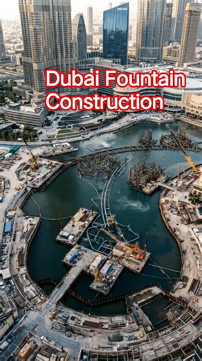The Complete Construction Journey of Dubai Fountain | From Desert to World Icon#shorts