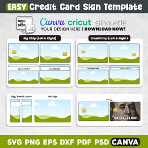Credit Card Skin Template, Debit Card Skins Template, Sticker Template, Debit Card Skin Svg, Card Sticker, Canva Template, Svg for Cricut - Etsy UK