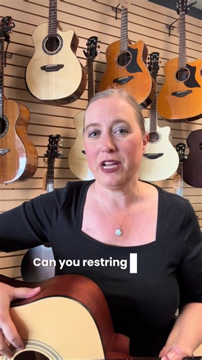 I know it’s tough to find left handed guitars, so should you switch the strings on a right handed guitar to make them left? #musicstore #ladyboss #guitar #lefthanded #music