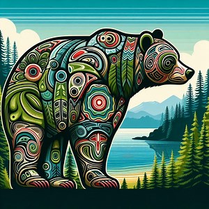 Indigenous Inspired Bear Art - Etsy