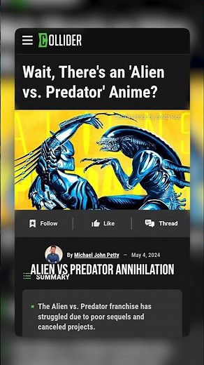 Unreleased Alien vs Predator Anime