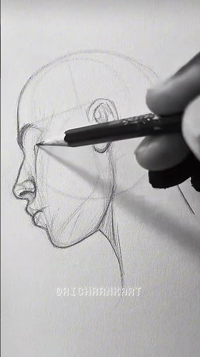 How to draw realistic sideways human face process from start to finish tutorial