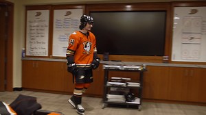 Ryan Getzlaf and the boys played a little prank postgame on Ducks rookie Jamie Drysdale, who scored his first goal in his NHL debut tonight. | Anaheim Ducks
