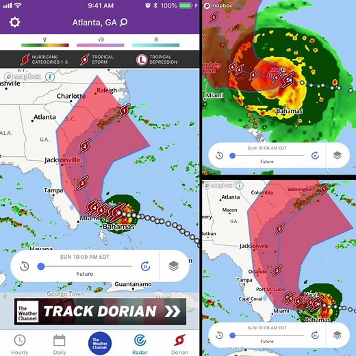 Right now, we’re tracking Dorian’s every move with 6-hour future radar. Stay ahead of the storm with the forecast powered by AI. Get the World’s Most Downloaded Weather App. | The Weather Channel