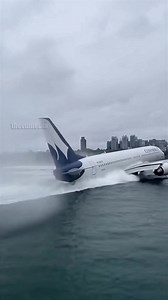 3.1M views · 1K reactions | An emergency water landing of a commercial passenger jet is captured from the crowded deck of a ferry in Sydney Harbour, against the backdrop of the iconic Opera House and Harbour Bridge. The plane skims the water, kicking up dramatic spray, before coming to a safe halt near two rescue boats. | Vu Time | Facebook