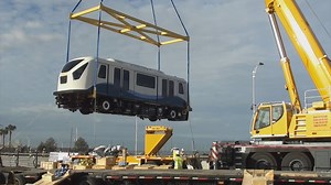 Hip, hip! New trains! Six very special passengers have arrived from Japan and they've flown through the air onto their tracks at MCO. Say hello to the new train cars for the South Automated People Mover (APM) system that will run the 1.4 mile journey from the current North Terminal to the South Airport APM Complex currently under construction. Details: http://bit.ly/2fG6t17 | Orlando International Airport (MCO)