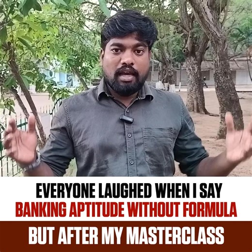 What happens when a BANKING Aspirant can solve quantitative aptitude without any formula? Hundreds of thousands of people have asked me that question and after taking my knowledge and applying it to their preparation… They did as expected: CAN SOLVE BANKING APTITUDE QUESTIONS WITHOUT ANY FORMULA ✅ I put together a Masterclass that will show you the exact strategies I used to Train BANKING Aspirants to crack quickly! Get Access To This Masterclass By Clicking 'Learn More'! https://thefinalstepcoa