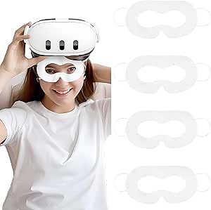 VR Face Cover Disposable Hygiene Sweat Guard VR Face Eyes Mask Pads Facial Interface for Meta Quest 3 Quest 2, Accessories for Apple Vision Pro (Set 40)