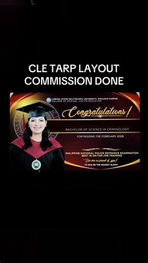 ✨ TARPAULIN LAYOUT COMMISSION💌 Congratulations, new board passers! 🎓 Celebrate your achievement with a custom tarpaulin layout perfect for showcasing your success. 📌 What we offer: • Board Passer Tarpaulin Layout • Clean & Professional Design • Personalized Name & Details • High-Quality Layout (Print Ready) 📌Same Day Processing Available If you would like to avail, you may send us a message here on TikTok or on our FB page “Ykaellarts.” 💌 💸 Price range: ₱120–₱150 only. Special thanks to Ms