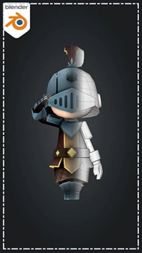 Low Poly Chibi Knight in Blender | Idle Animation