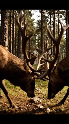 Epic Red Stag Battle in the Wild | Nature’s True Power. #stag #barasingha