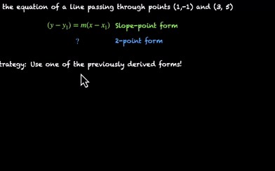 Equation of a line in 2-point form