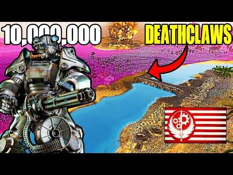 Can 1 T-60 POWER ARMOR Hold BRIDGE vs 10,000,000 DEATHCLAW Fallout Monsters?! - UEBS 2: Best Mods