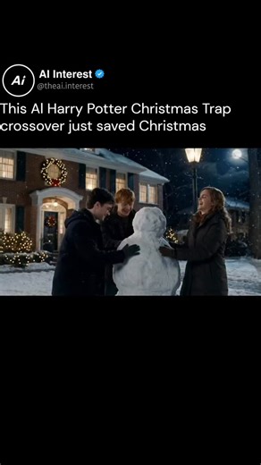 AI | Technology on Instagram: "This AI Harry Potter Christmas Trap crossover might have just saved Christmas. Creator @ai_daniels released a fan made AI parody that blends the holiday chaos of Home Alone with worlds like Harry Potter, Deadpool, John Wick, and more. The entire short is built using AI generated visuals and voices, yet it comes together in a surprisingly cohesive and entertaining way. Projects like this highlight how AI is changing fan creativity. Individual creators can now experi