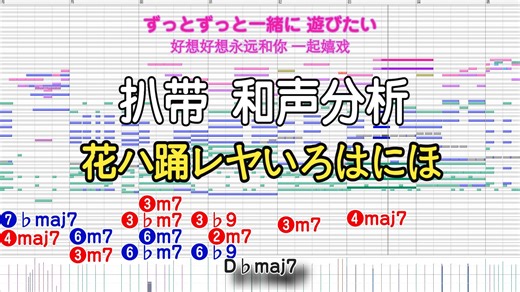 【和声分析】扒带「花ハ踊レヤいろはにほ」チーム"ハナヤマタ" |花舞少女OP随花起舞 |作曲编曲：田中秀和 |田中aug增和弦 |耳コピしてみた |电脑音乐制作