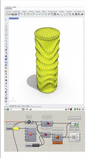 Grasshopper Tutorial (Parametric Mesh) #shorts