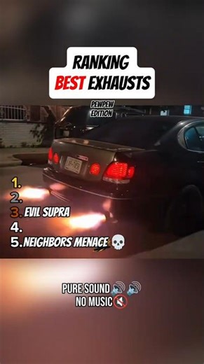 Ranking Exhausts That WAKE The Neighbors 🔊 #Supra #golf #gtr #rx7 #Shorts #usa