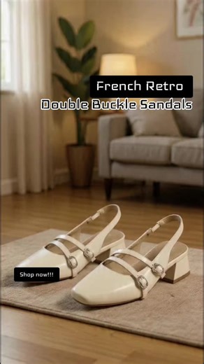 French Retro Double Buckle Sandals - Shop Affordable Styles