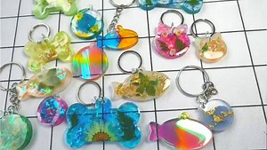 Keychain Resin Molds, 11 Cavities Dog Bone Shaped Circle Tag Pendant Silicone Molds for Epoxy Resin Casting, Cat Tag Mold Kits, Resin Tag Molds DIY Art Crafts Jewelry Making Homemade