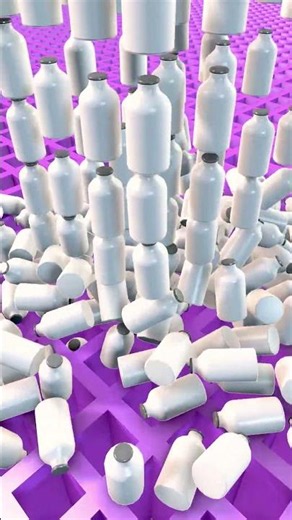 Satisfying Milk Bottles Physics Simulation Falling #satisfying #3danimation #roblox