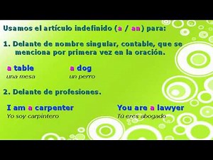 Los artículos en inglés. Articles English